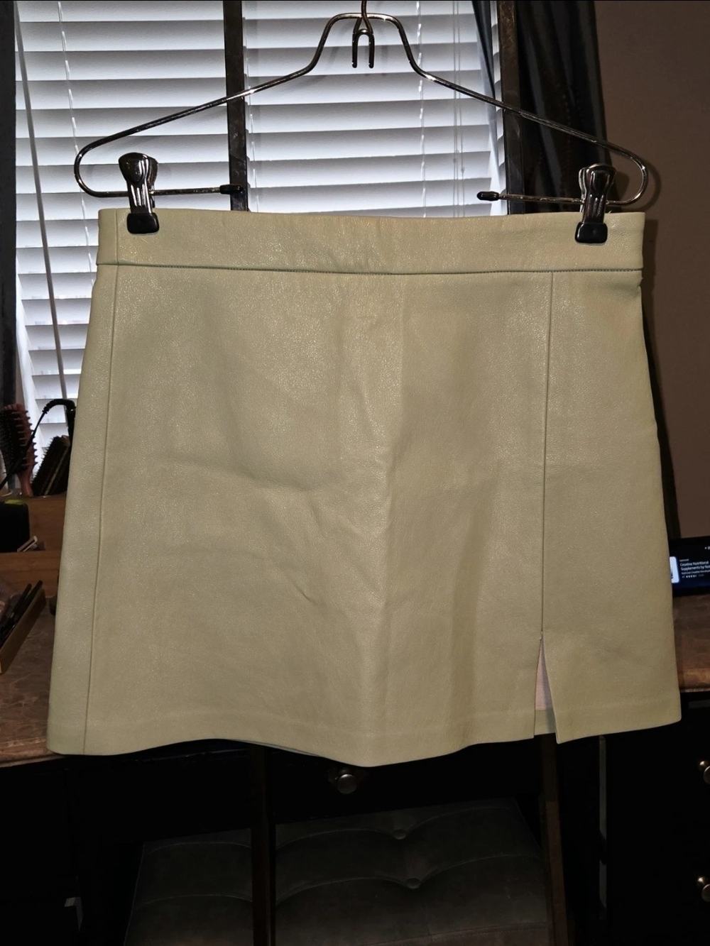 G/FORE Light Cream Mini Skirt with Front Slit